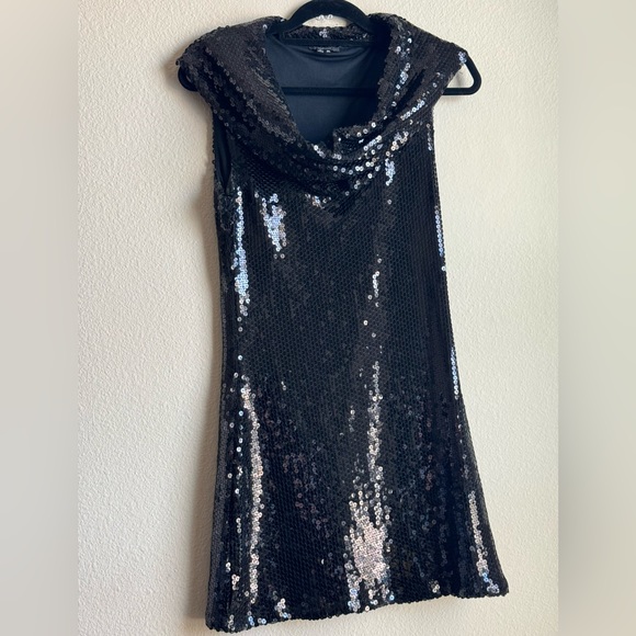 XOXO BLACK  BEADED SLEEVELESS DRESS - Picture 4 of 8